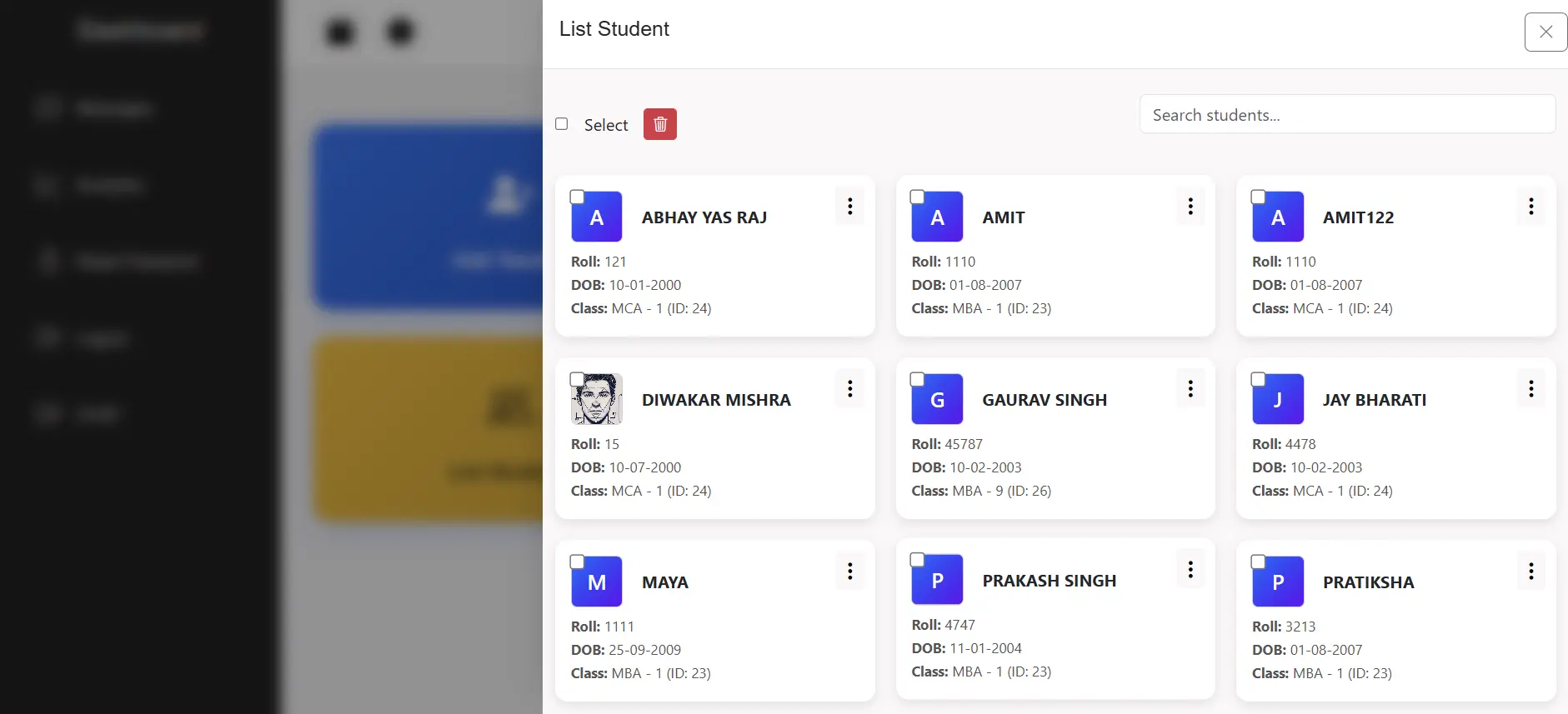 Exam Management Features